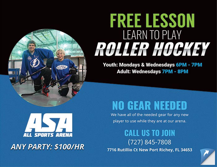 Learn Roller Hockey Flyer Design