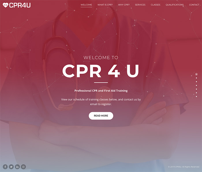 CPR4U Website Design Screenshot