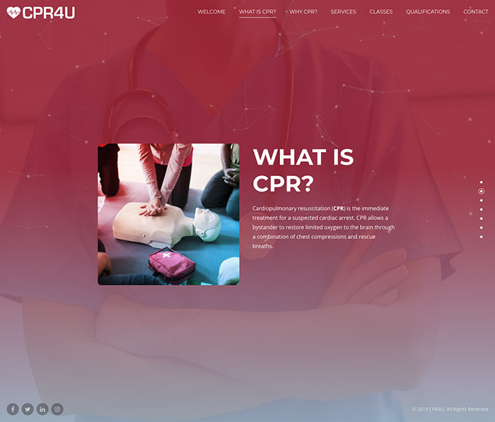 CPR4U Website Design Screenshot