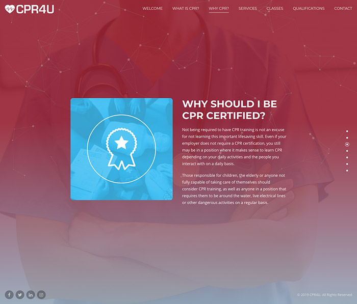 CPR4U Website Design Screenshot