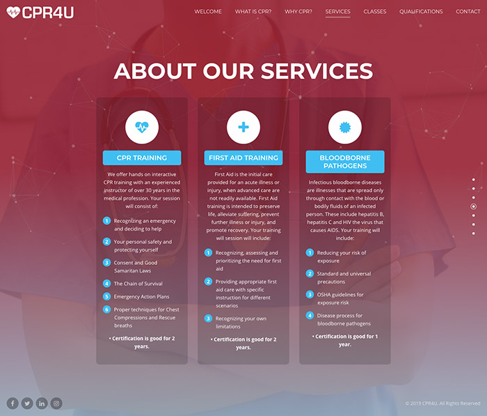 CPR4U Website Design Screenshot