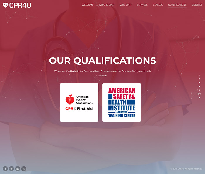 CPR4U Website Design Screenshot