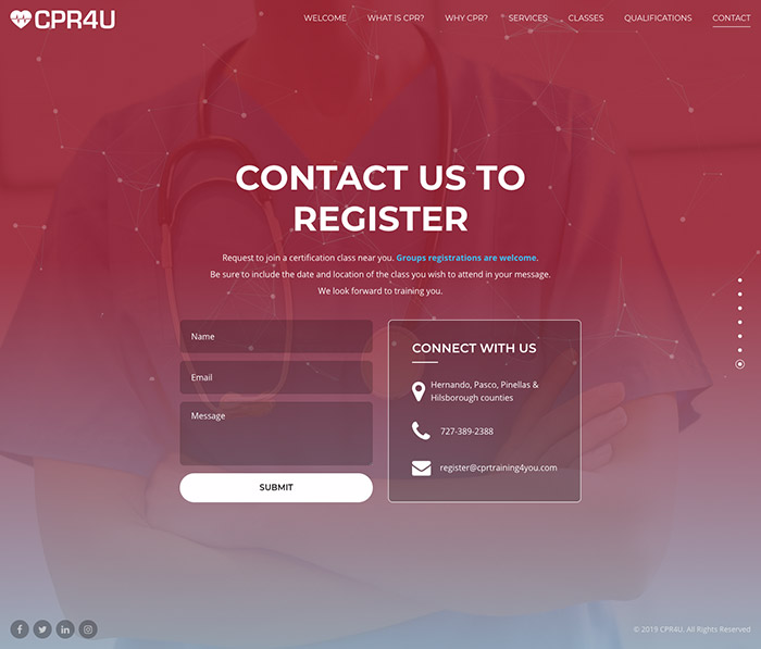 CPR4U Website Design Screenshot